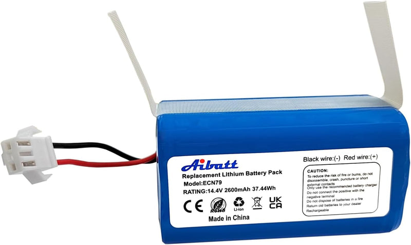 Aibatt 14.4V 2600mAh Ersatzakku Kompatibel mit Eufy RoboVac 11 11S 11S MAX RoboVac G10 Hybrid RoboVa