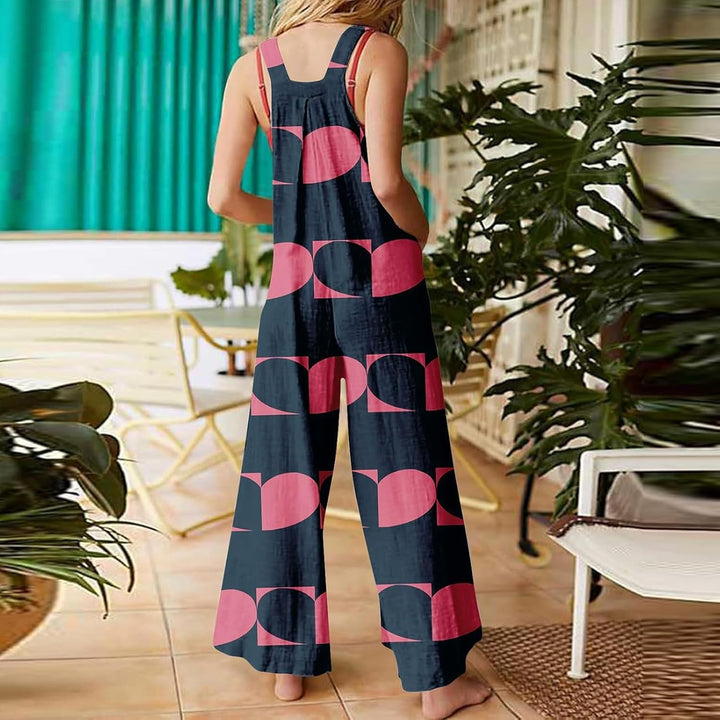 Valentinstag Jumpsuit Für Damen Herz Gedruckt Lässiger Ärmelloser Latzhose Locker Strampler Mit Tasc