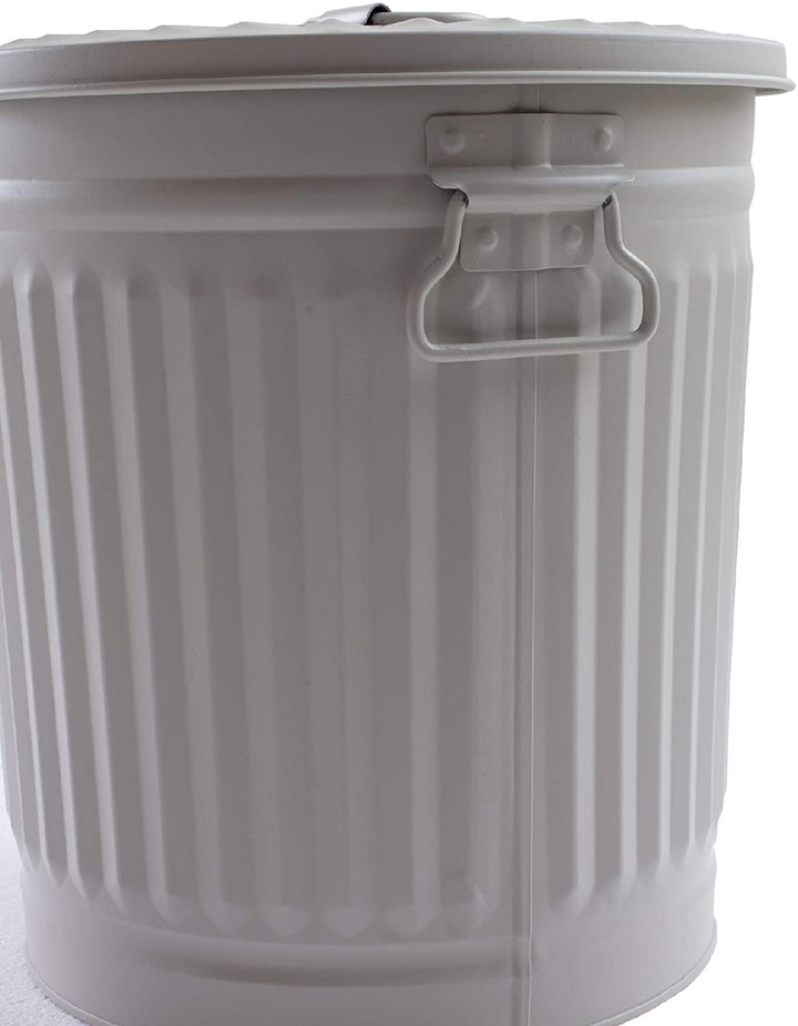 Jinfa 3 Sets Retrodesign Mülleimer mit Deckel | Grau | Ø Höhe 21,5 cm, 7 Liter 3 Stück - 7 Liter - Ø