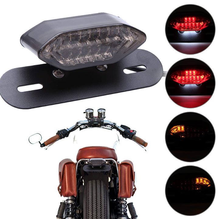 JMTBNO Motorrad 20 LED Rücklicht Bremslicht Blinker Kennzeichenbeleuchtung mit Halterung E-geprüft U