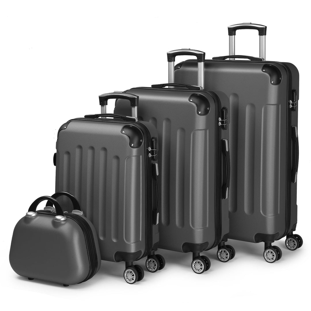 LALAHO Kofferset 3/4 teilig, Reisekoffer Set mit Kosmetikkoffer, Hartschalen Koffer Set aus ABS, Gep