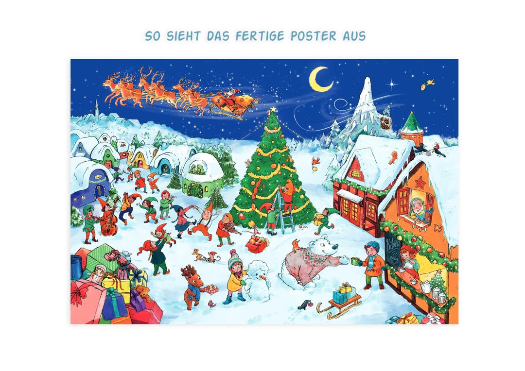 Oskar, der kleine Weihnachtselch: Ein Adventskalender zum Vor- und Selberlesen (Adventskalender mit