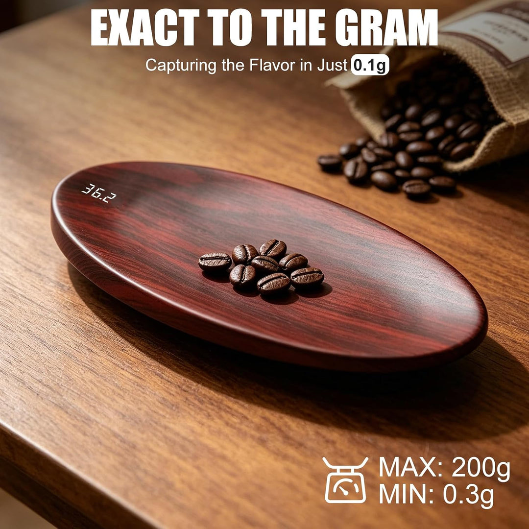 Mini Kaffewaage, Digitale Küchenwaage, Präzisionswaage 0.1g/200g, Tragbare Digitale Küchenwaage für