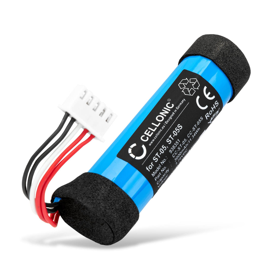 CELLONIC 1x Akku für Lautsprecher Kompatibel mit Sony SRS-XB21, ST-05 - (3000mAh, 3.78V)