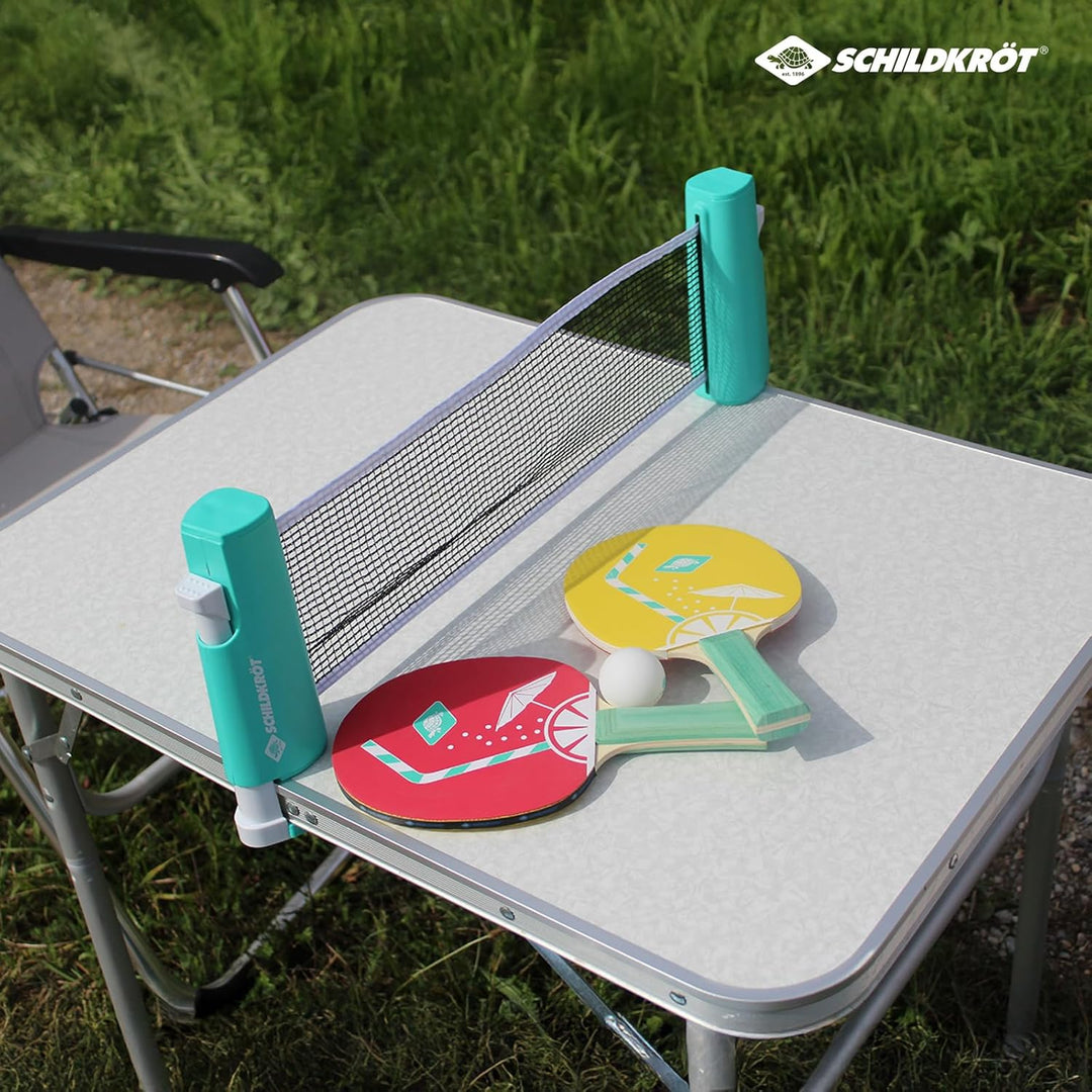 Schildkröt Tischtennis-Set Spin, Tischtennisset mit Zwei Schlägern, Zwei Bällen, inklusive Netz zur
