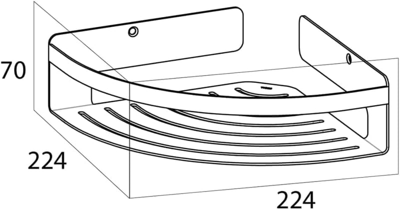 Tiger Caddy Duschkorb, Eckversion gross, Duschablage aus verchromten Edelstahl Chrom Gross, Chrom Gr