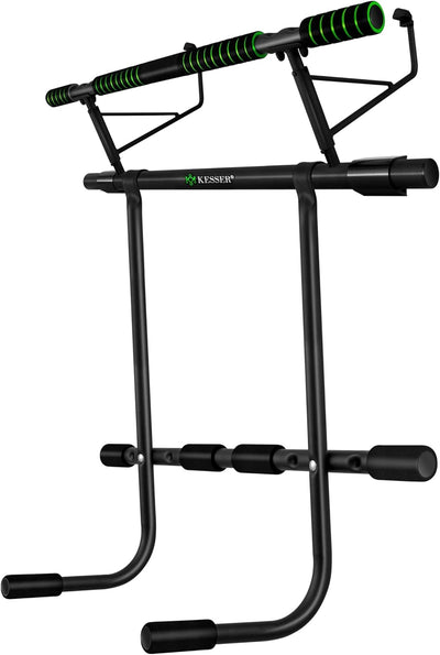 KESSER® 4in1 Premium Klimmzugstange inkl. DIP-Station & Power Ropes, klappbare Türreck, sichere Türr
