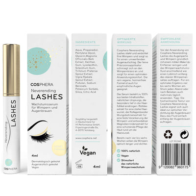 COSPHERA® Neverending Lashes: Veganes Wimpernserum mit Wow-Effekt ++ Für maximales Wimpern-Wachstum