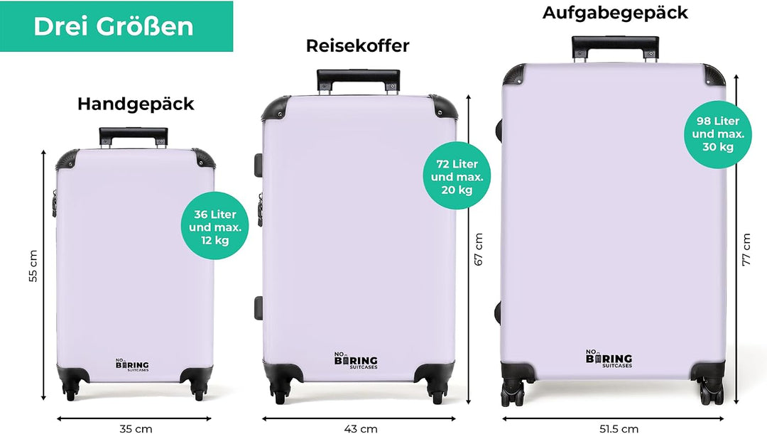 NoBoringSuitcases.com® Koffer XL Gross 77x51.5x28 cm Hartschale Reisekoffer 4 Rollen Leicht Koffer T