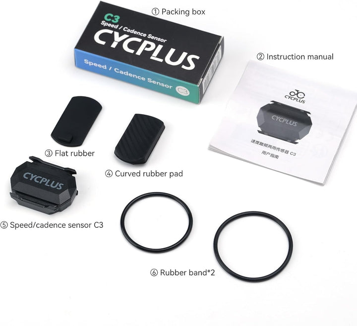 CYCPLUS Fahrrad Trittfrequenzsensor oder Geschwindigkeitssensor Dual Modul Bluetooth und ANT +
