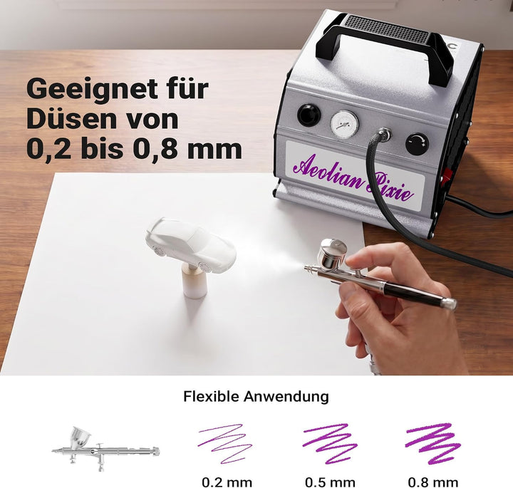 Airbrush Kompressor AS176 kompakt Airbrushkompressor 3 bar Einzylinder