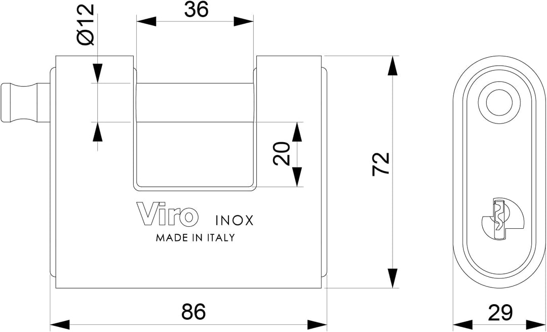 Viro 4117.X Panzer, Edelstahl-Finish, Basis 86 mm
