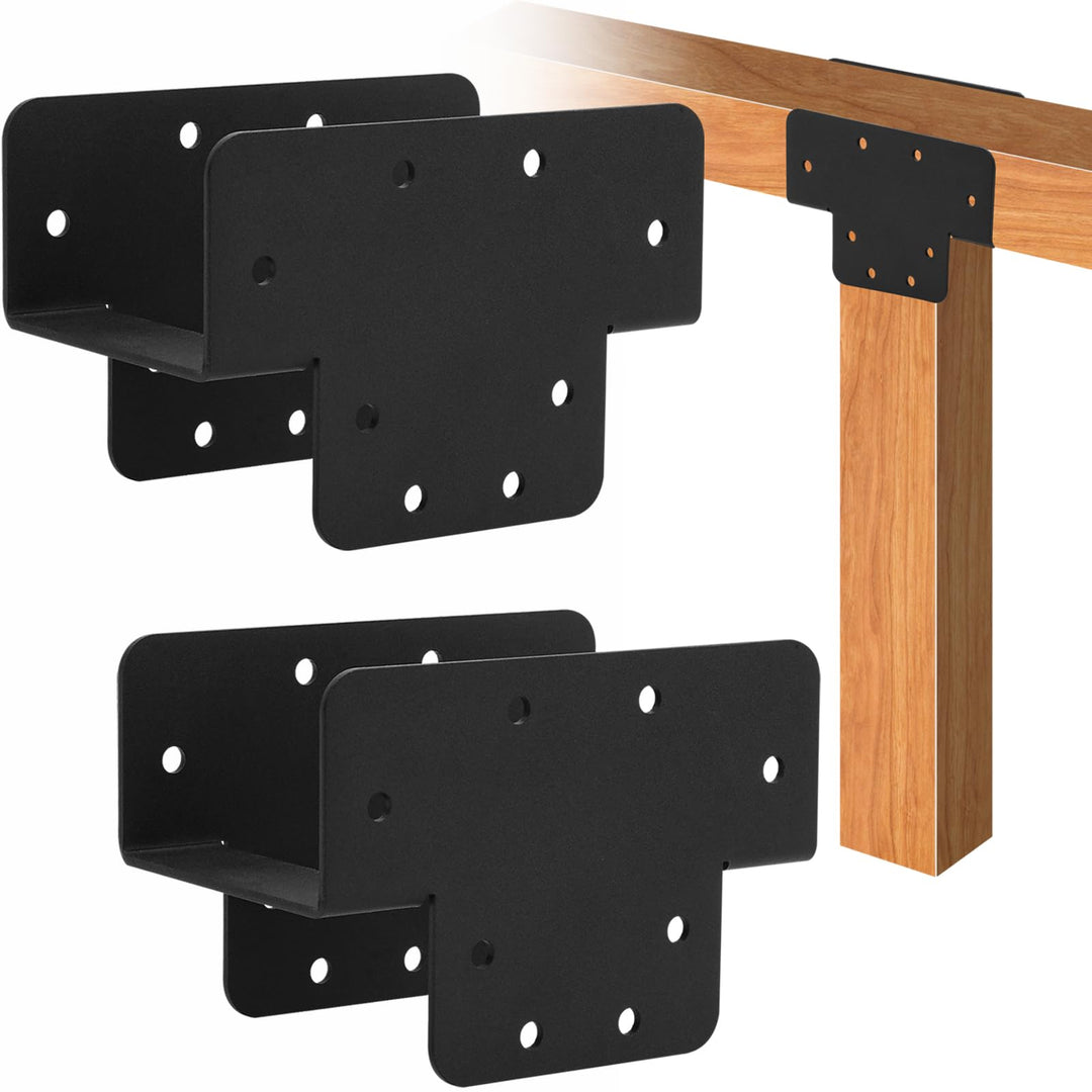 VANROUG 2Pcs Heavy Duty Pergola Halterungen 3-Wege-Eckhalterung für 4 x 4 Holz Post Halterung Pergol