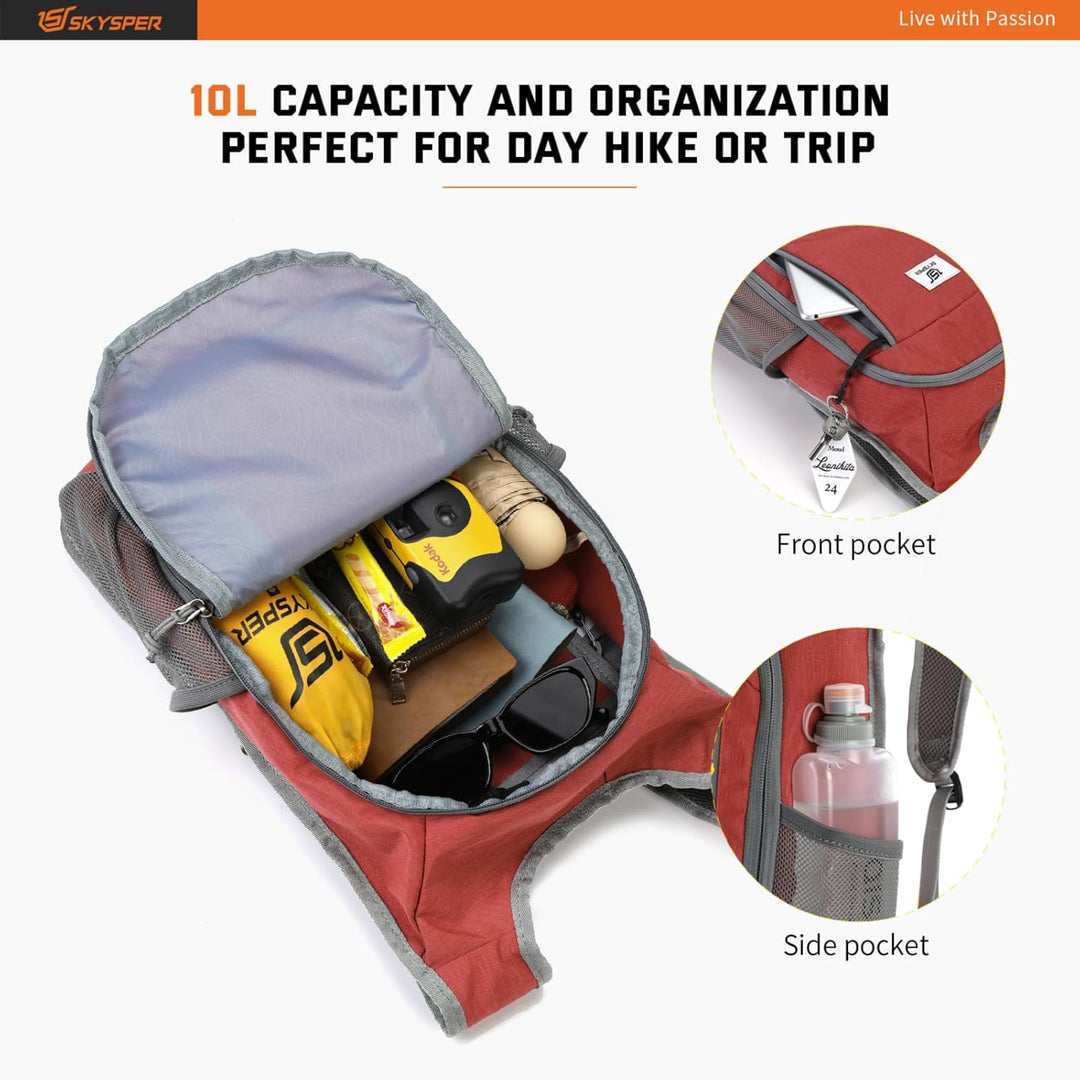 SKYSPER 10L Faltbarer Rucksack Ultraleicht Tagesrucksack Wasserfest Daypack Reiserucksack Wanderruck
