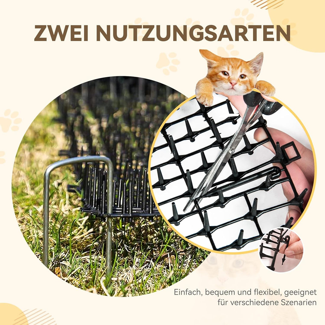 Kyrieval Dornengitter Tier-Barriere Garte Katzenabwehr Scat Spike Matte, Anti-Katzen-Netzwerk Graben