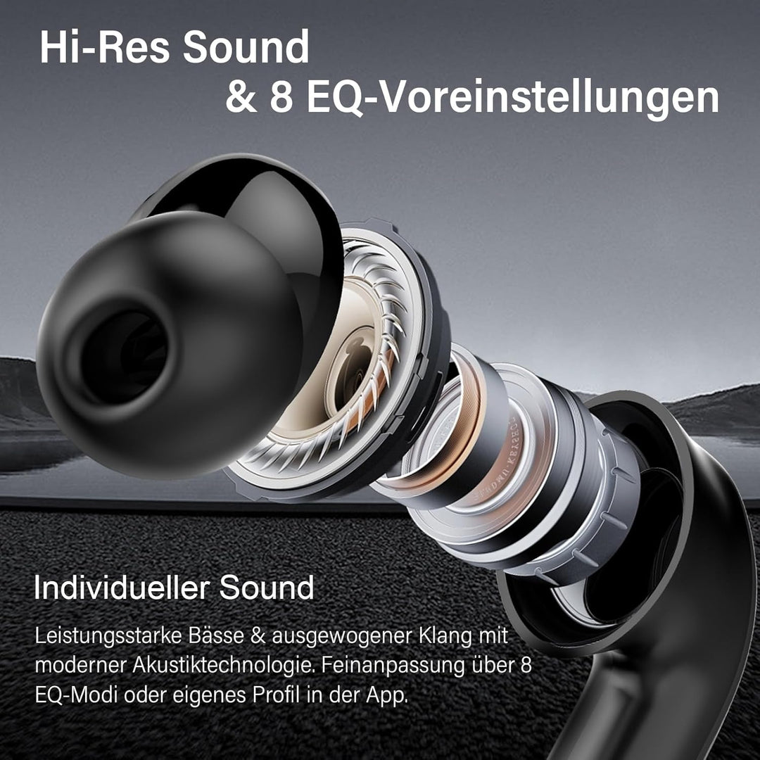Bluetooth Kopfhörer mit Hybride Aktive Geräuschunterdrückung, In Ear Kopfhörer Kabellos Bluetooth 5.
