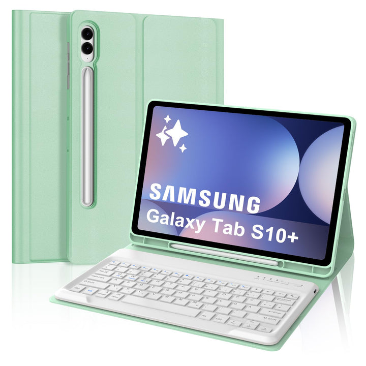 Hülle mit Tastatur für Samsung Galaxy Tab S10 Plus 2024/S9FE+/S9 Plus 12.4", Tastatur QWERTZ deutsch