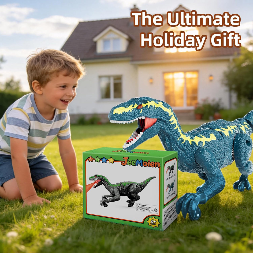 Ferngesteuertes Dinosaurier Spielzeug für Kinder 3–12 Jahre, RC Roboter-Dino mit Laufbewegung, Brüll