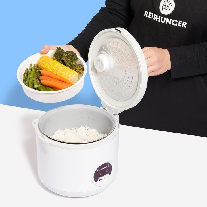 REISHUNGER Reiskocher & Dampfgarer mit Keramikbeschichtung - Für 1-6 Personen - Schnelle Zubereitung