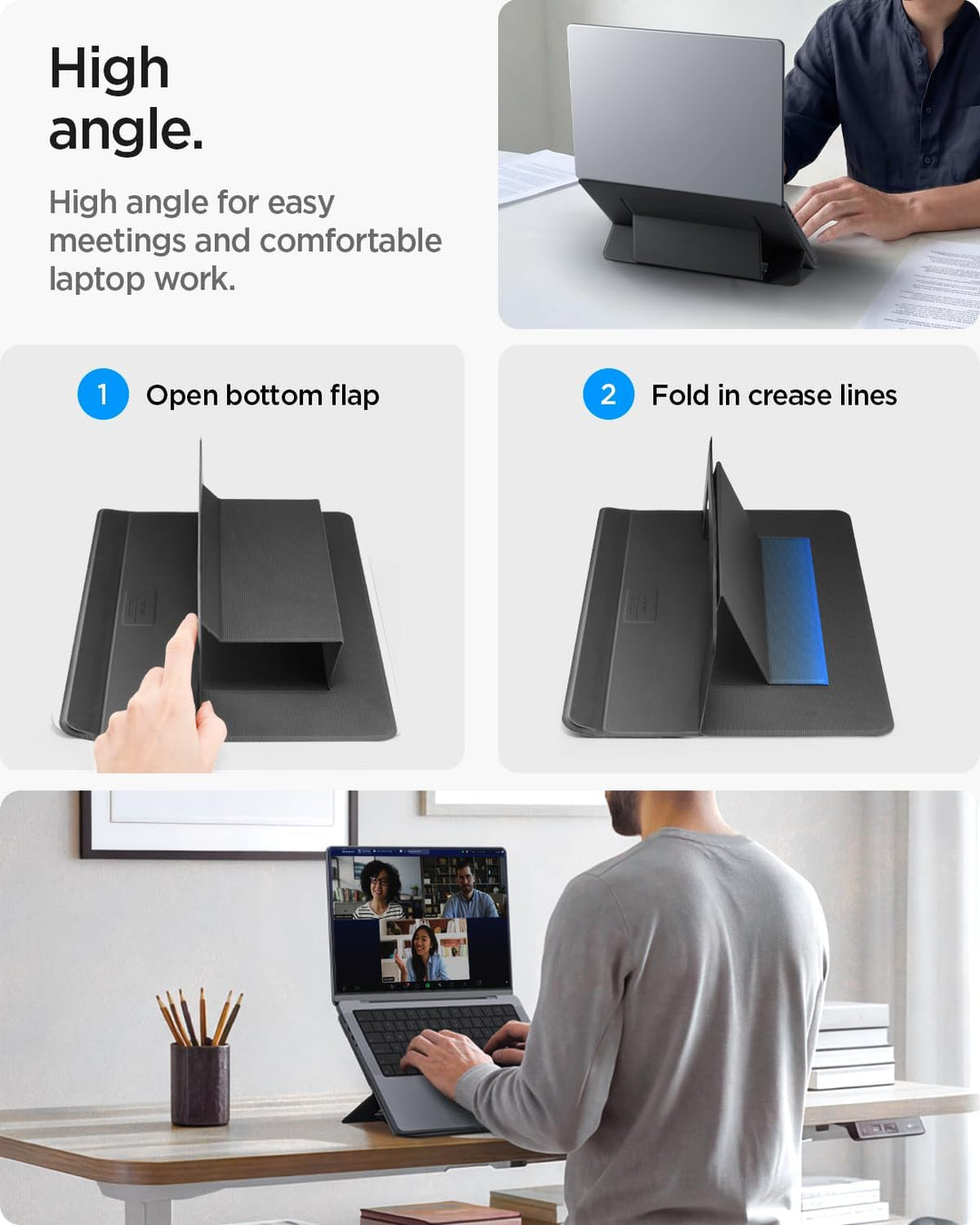 Spigen Slim Fold Laptop Ständer, Ultradünn & Leicht Laptopständer, Ultra-Schlankes Design Laptop Sta