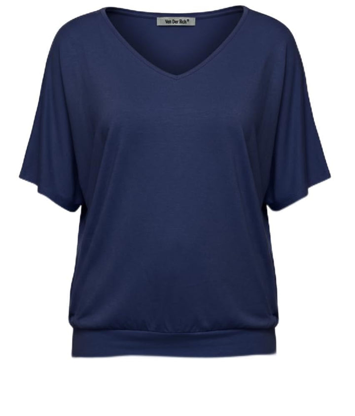 Van Der Rich ® - T-Shirt Raffinierte Einfachheit T-Shirt Einfarbig - Damen M Marine 1, M Marine 1