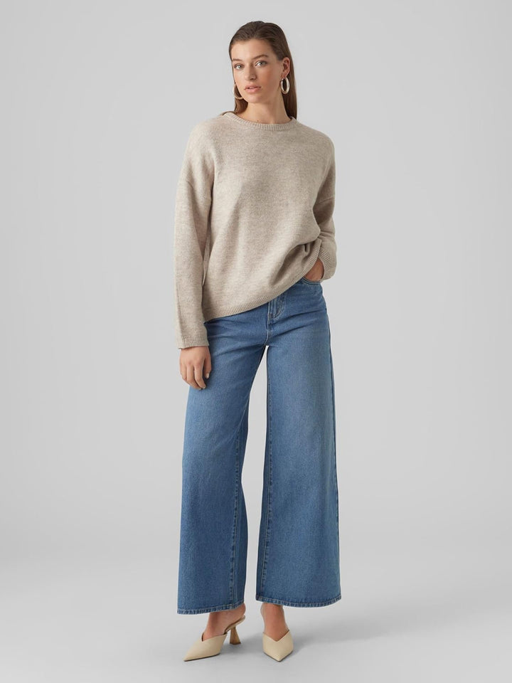 VERO MODA Female Strickpullover VMGEMMA Pullover L Plaza Taupe, L Plaza Taupe