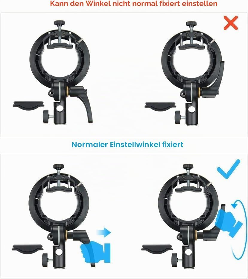 Godox S2 Speedlite S-Type Halterung Bowens Mount Blitzhalter für Godox V1 AD200Pro AD400Pro AD200 AD