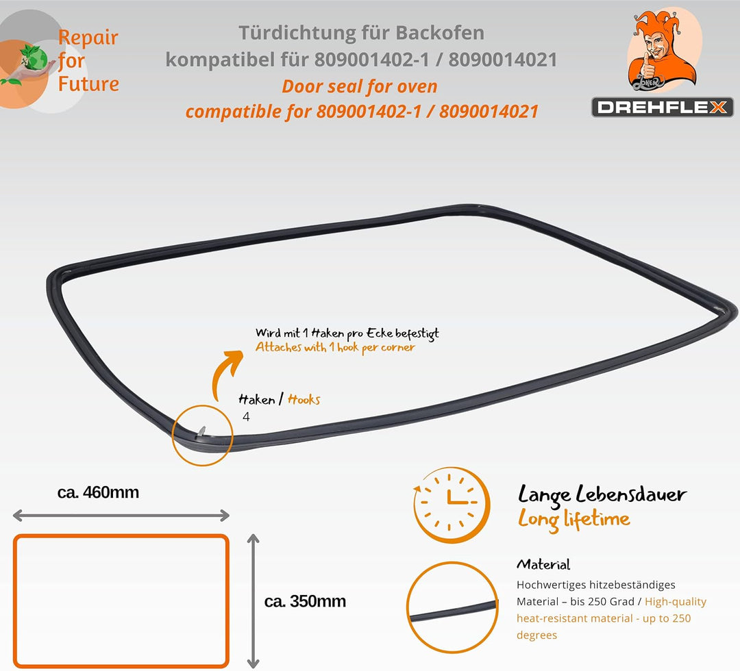 BOD34 - für Teile-Nr. 8090014021/809001402-1 Dichtung/Backofendichtung/Gummi passend für diverse Her
