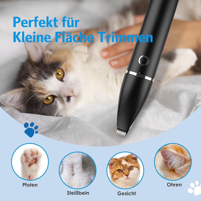 Brifit 2 in 1 Leise Hundeschermaschine, Schermaschine Hund Katze mit 2 Messerkopf, IPX7 Pfotentrimme