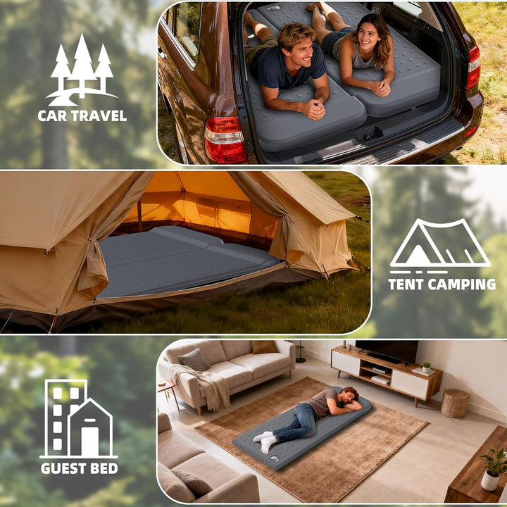 KASIMO Isomatte Selbstaufblasend Camping Matratze, R-Wert 9,5 Ultra-Dicke Memory-Foam Schlafmatte mi