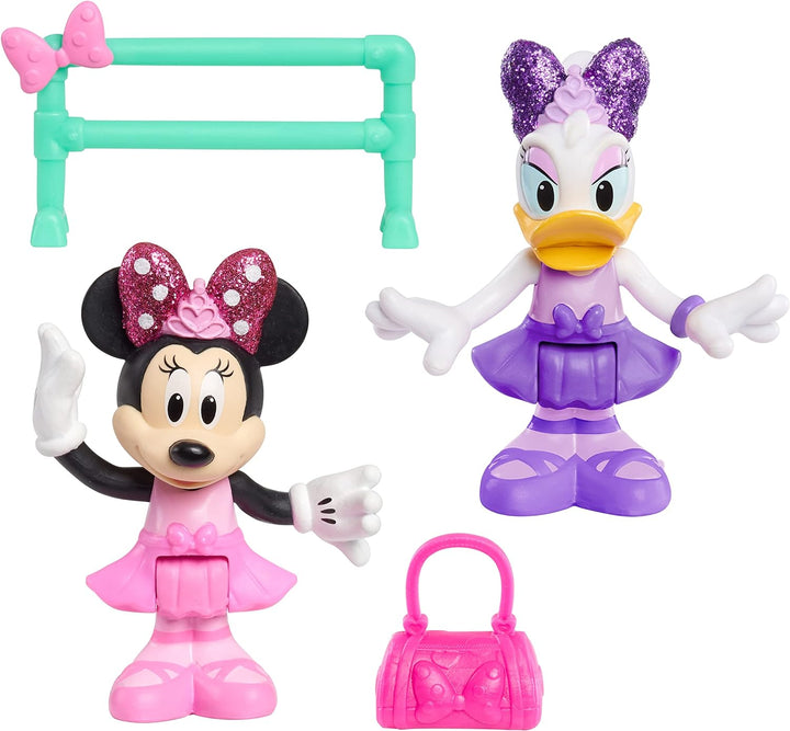 Disney Minnie MCN172, 2 bewegliche Figuren, 7,5 cm, mit Zubehör, Thema Ballerina, Spielzeug für Kind