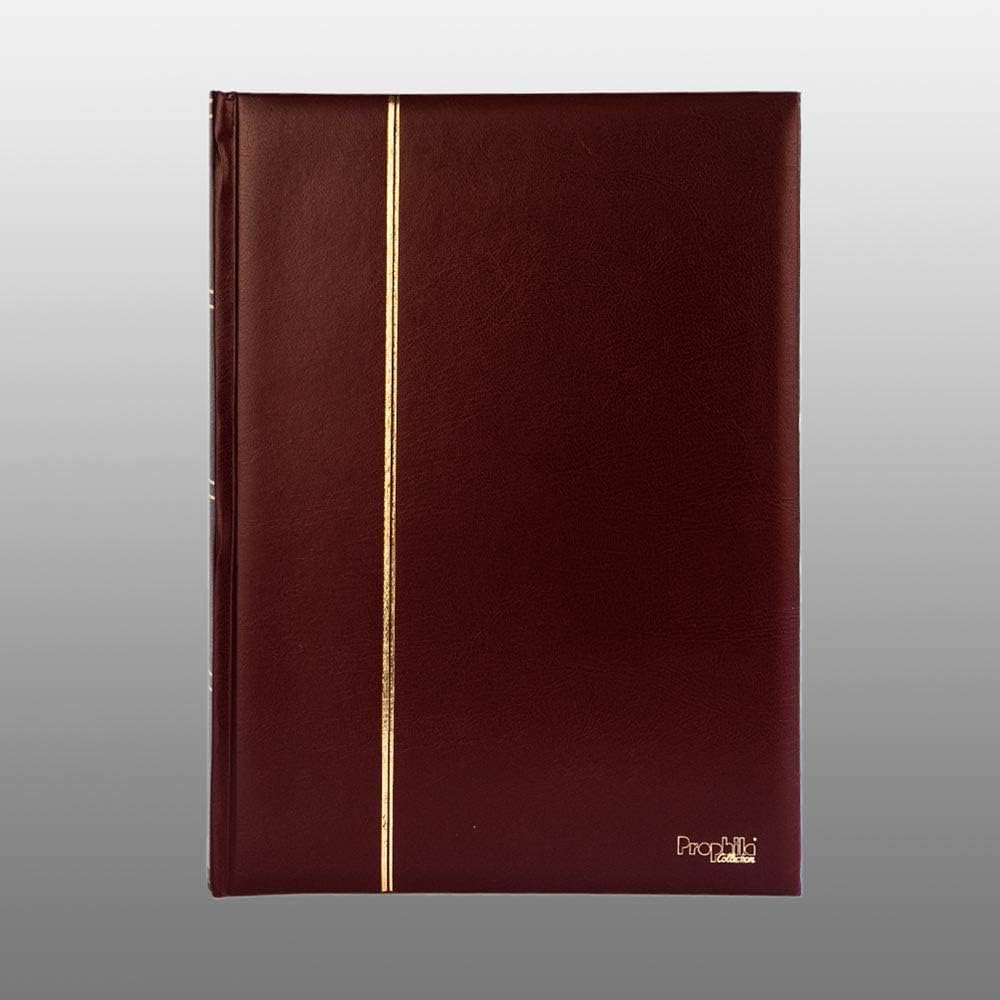 Prophila Leuchtturm 60 schwarze Seiten Briefmarkenalbum Einsteckbuch gepolstert Bordeaux Einband