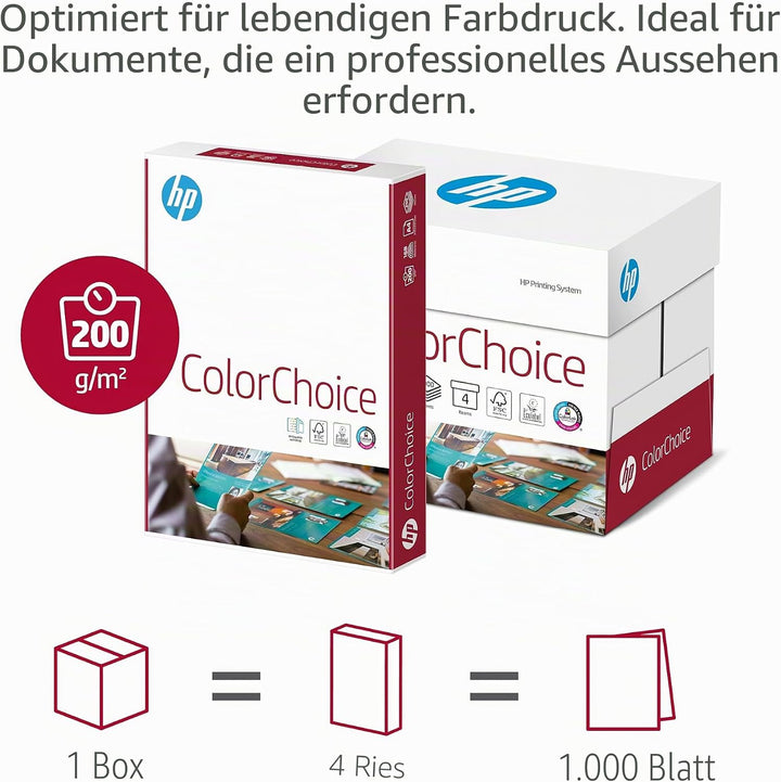 Hewlett-Packard CHewlett-Packard 755 Color-Choice Drucker-/Laserpapier 200g DIN-A4, 1.000 Blatt, wei