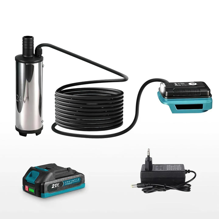Tragbare Wasserpumpe Sumpfpumpe für Makita 18V Lithium Akku, 21V Transferpumpe mit 5m kabel, Elektri