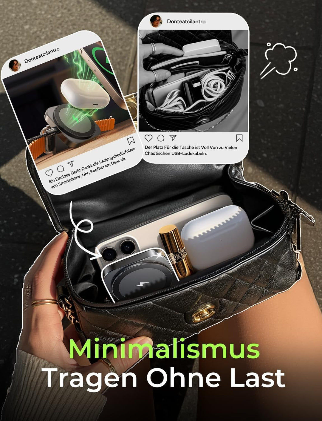 LISEN für Ladestation Apple Watch Und iPhone [Super Tragbar] Magsafe Ladegerät,Reisen Wireless Charg