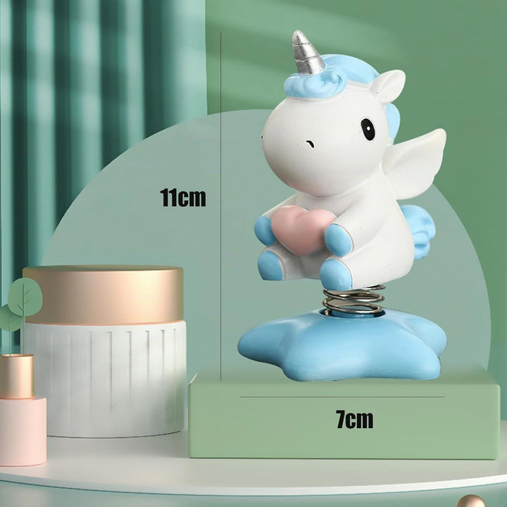 2 Stücke Wackelfigur Einhorn Figuren,Einhorn-Wackelfigur mit Wackelkopf Einhorn Auto Ornament Autozu