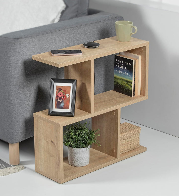 HOCUS PICUS | Moderner Holz Beistelltisch mit 2 Etagen | Vielseitiger Sofatisch, Regal-Organizer | I