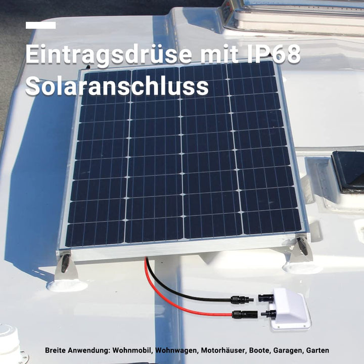 Sayhome Dachdurchführung, ABS Double Solar Kabeleinführung Gehäuse mit 1ft 10awg Solarkabel Verlänge