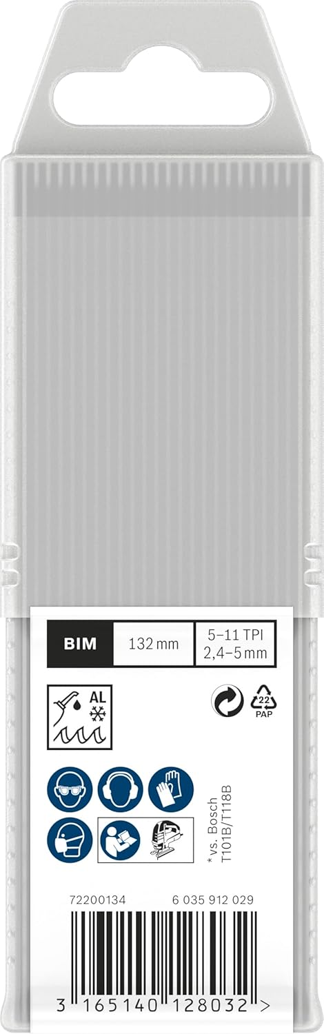Bosch 25x PRO Thick and Thin Multi Material T345XF Stichsägeblatt (für Holz mit Nägeln, Stahl, Länge
