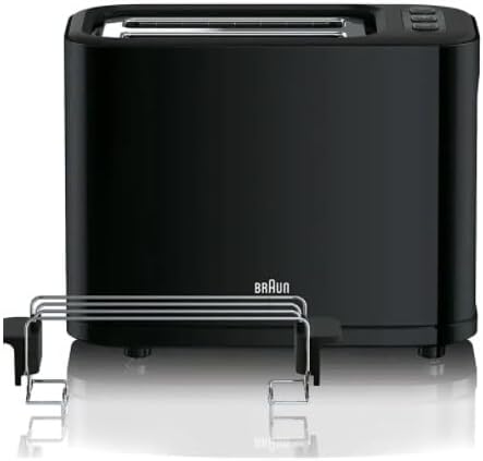 Braun HT 3010 BK Toaster | Doppelschlitz | Herausnehmbare Krümelschublade | Aufwärm- und Auftaufunkt