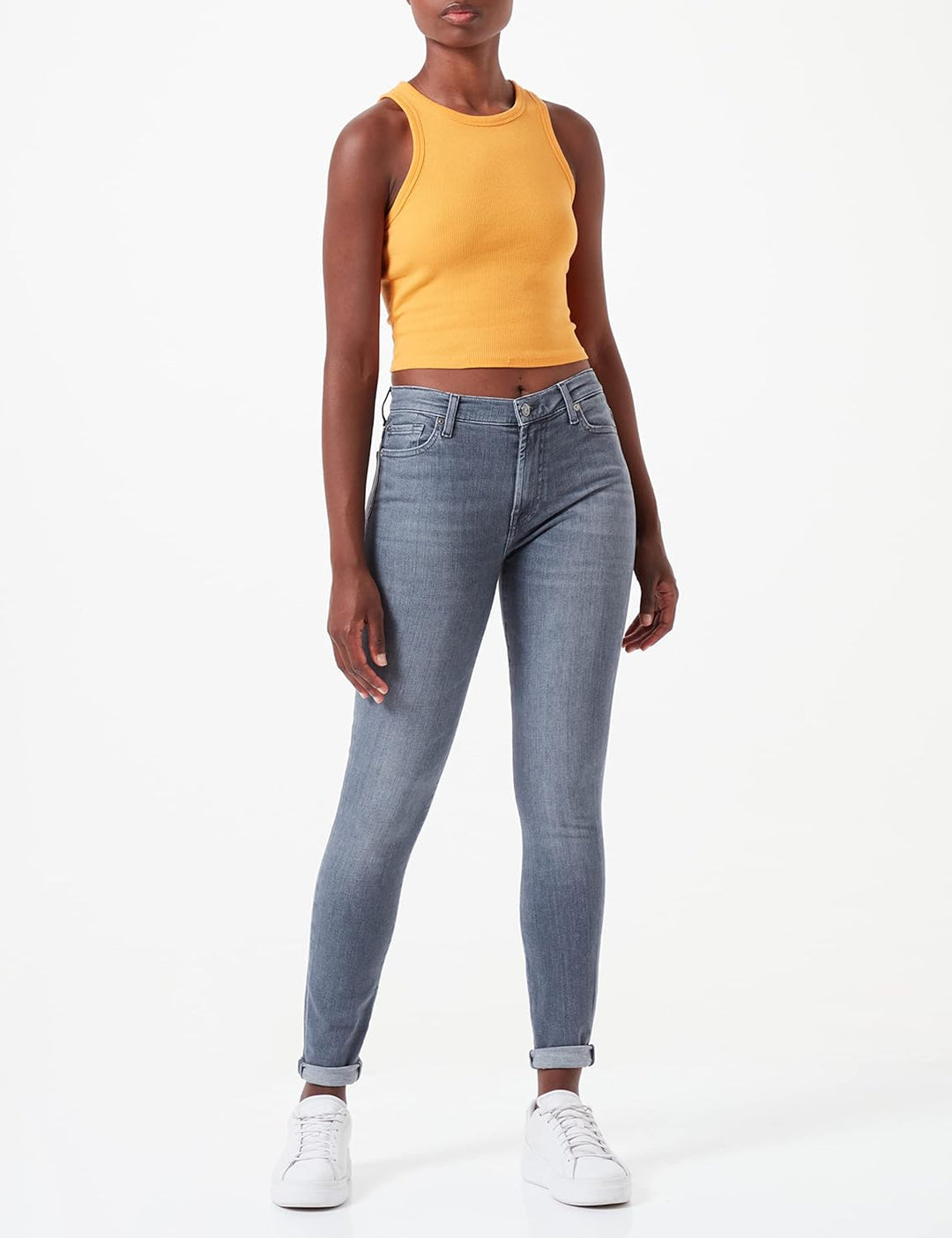 7 For All Mankind Damen Hw Skinny Slim Illusion Moon Tune with Embellished Squiggle Jeans 25W / 25L