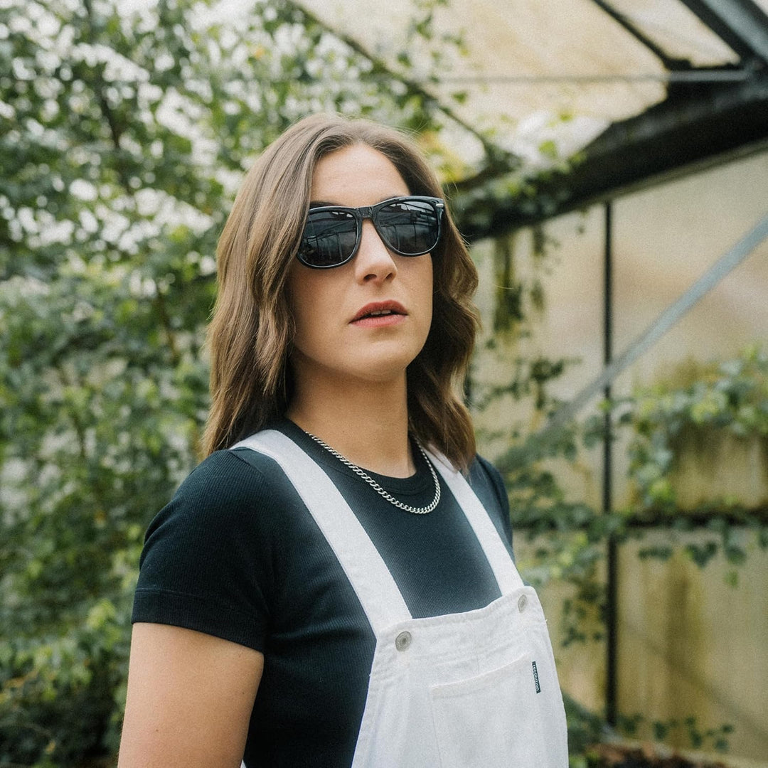 glozzi Sonnenbrille Herren und Damen Holz Polarisiert UV400 mit Holzbügeln und Brillenetui aus Kork
