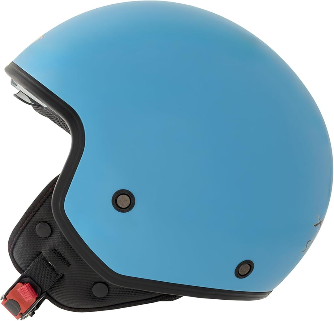 Motorradhelm Motorrad Roller Jet Helm Innensonnenblende Viser SonicMoto 59 cm (L) Blau, 59 cm (L) Bl