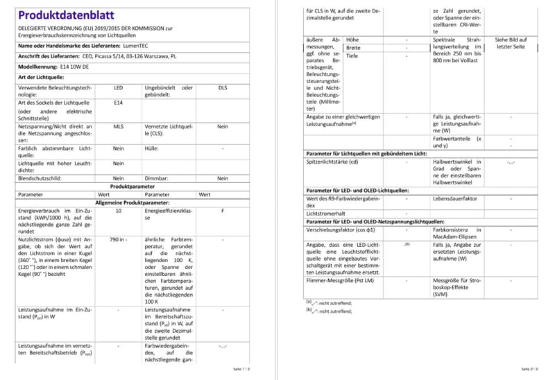 LumenTEC E14, LED E14, LED lampe E14, 10W Neutralweiss, 790 Lumen Ø 37mm Ra >80, 230V CCD Ersetz 70W