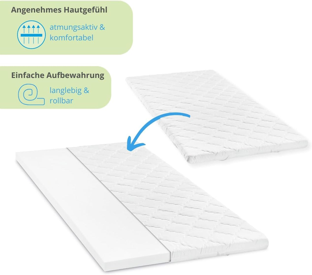 Bodyprotect Topper 80 x 190 x 6 cm, Komfortschaum Matratzentopper, Matratzenauflage, waschbar bis 60