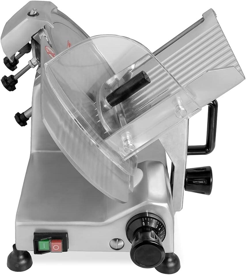 Fleisch Allesschneider | 25cm | Klingen Aufschnittmaschine | Wurstschneidemaschine mit einstellbare