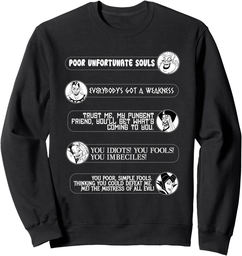 Disney Villains Movie Quotes Circle Portrait Sweatshirt