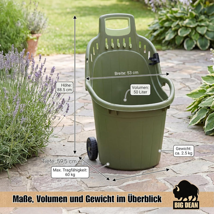 Gartentrolley Gartenwagen 50 Liter 60 kg Belastbar