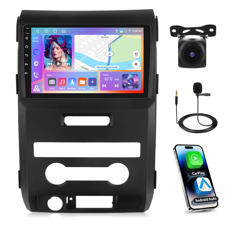 4GB+64GB Autoradio für Ford F150 2009 2010 2011 2012 mit Kabellosem Carplay, 9 Zoll Touchscreen Andr