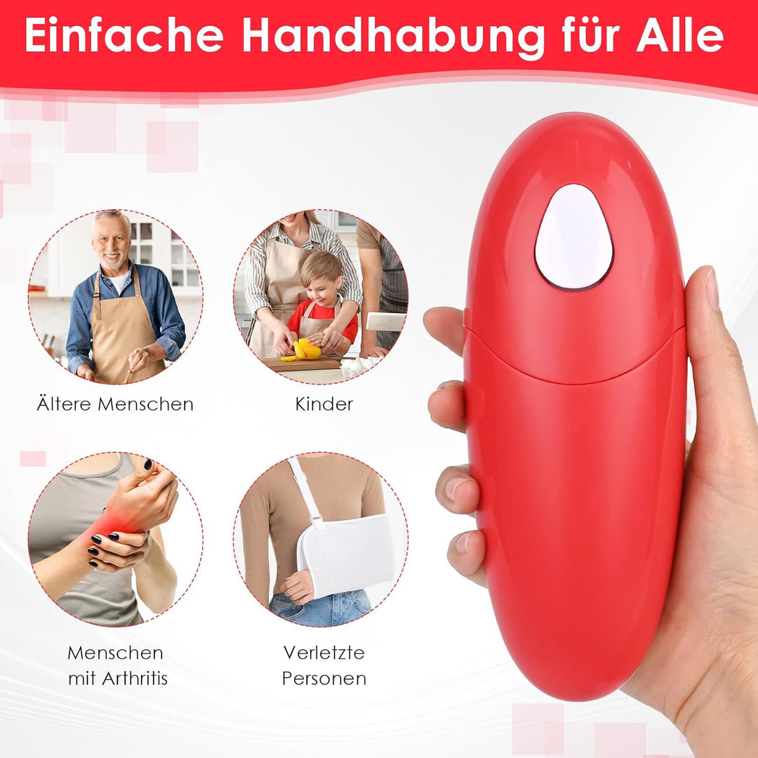 Dosenöffner, Elektrischer Dosenöffner mit 1-Knopf-Bedienung für alle Dosenformen &amp; grössen, Keine Sc
